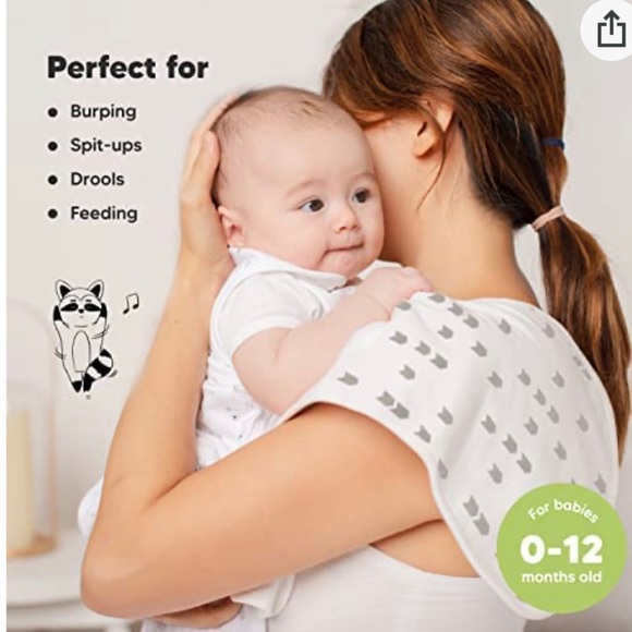 5-Pack Organic Burp Cloths for Baby, Unisex Ultra Absorbent spit up rags NWT - Picture 4 of 7